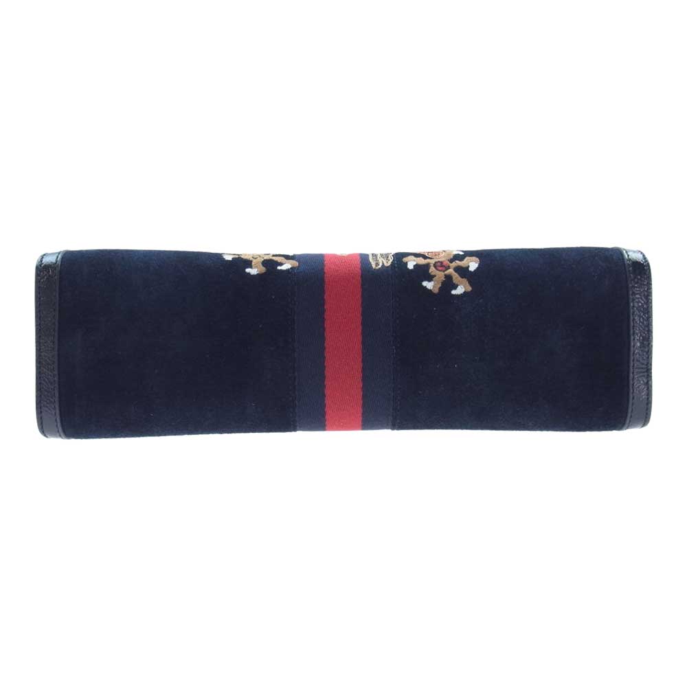 GUCCI グッチ 503877 オフィディア スモール ドラゴン 刺繍 エンブロイダリ― チェーン ショルダーバッグ ブラック系 ダークネイビー系【中古】