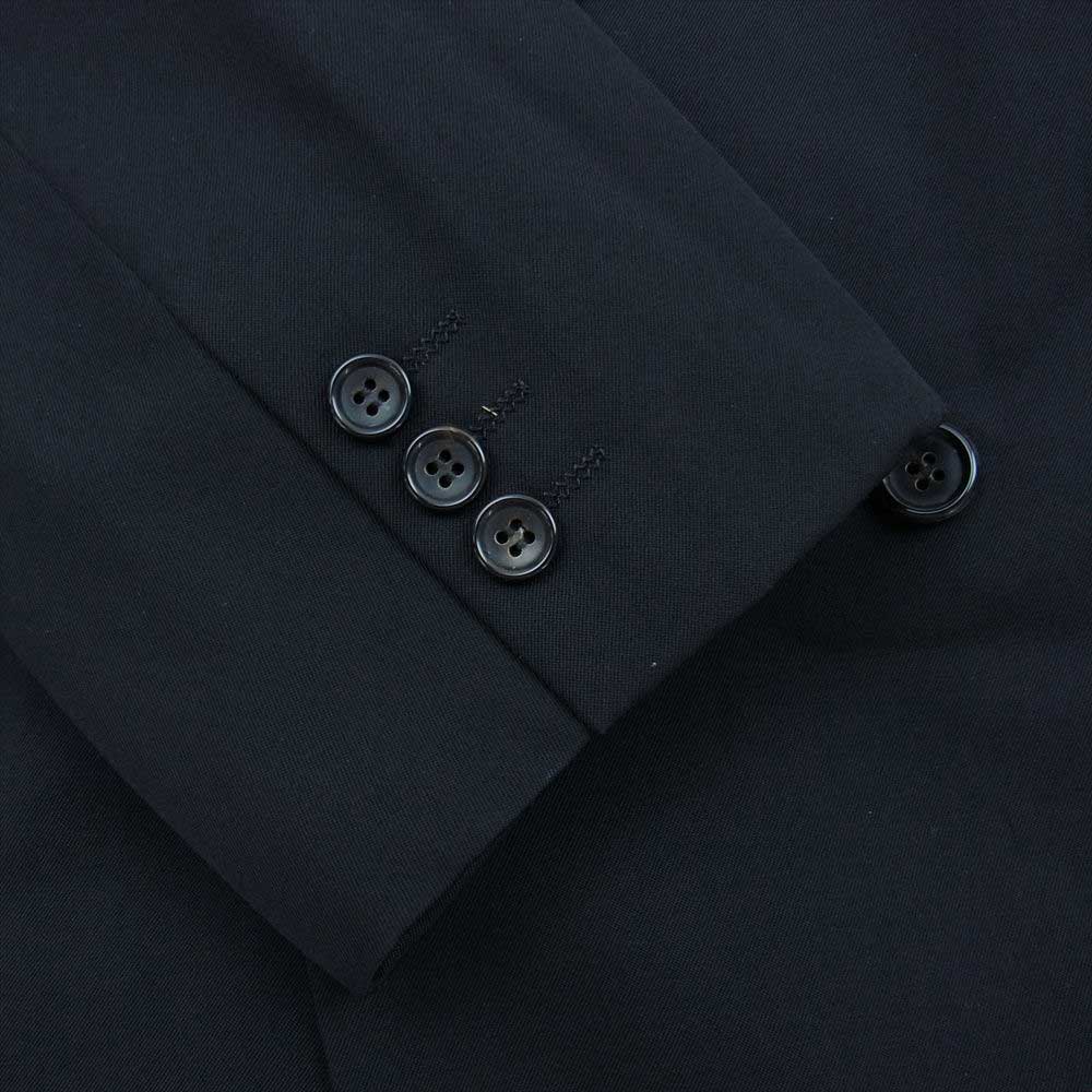 COMME des GARCONS HOMME コムデギャルソンオム HS-08001M AD1994 ピークドラペル ダブル ウール テーラードジャケット 2タック ワイドスラックスパンツ  セットアップ ブラック系 M【中古】