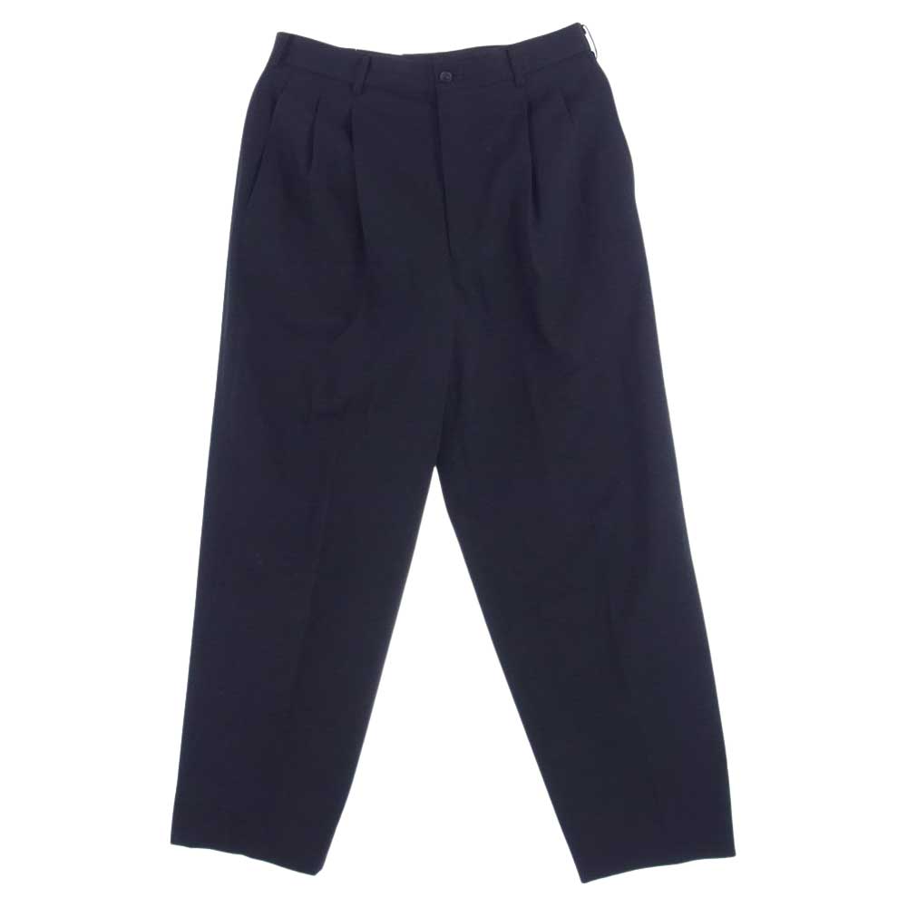 COMME des GARCONS HOMME コムデギャルソンオム HS-08001M AD1994 ピークドラペル ダブル ウール テーラードジャケット 2タック ワイドスラックスパンツ  セットアップ ブラック系 M【中古】