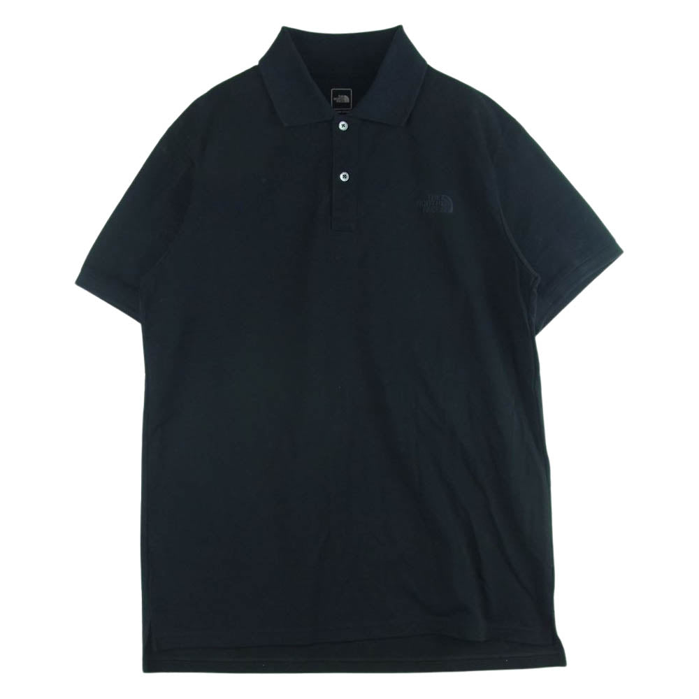 THE NORTH FACE ノースフェイス NT21738 Polo Shirt ロゴ ポロ 半袖 シャツ 中国製 ブラック系 XL【中古】