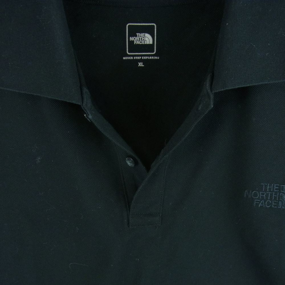 THE NORTH FACE ノースフェイス NT21738 Polo Shirt ロゴ ポロ 半袖 シャツ 中国製 ブラック系 XL【中古】