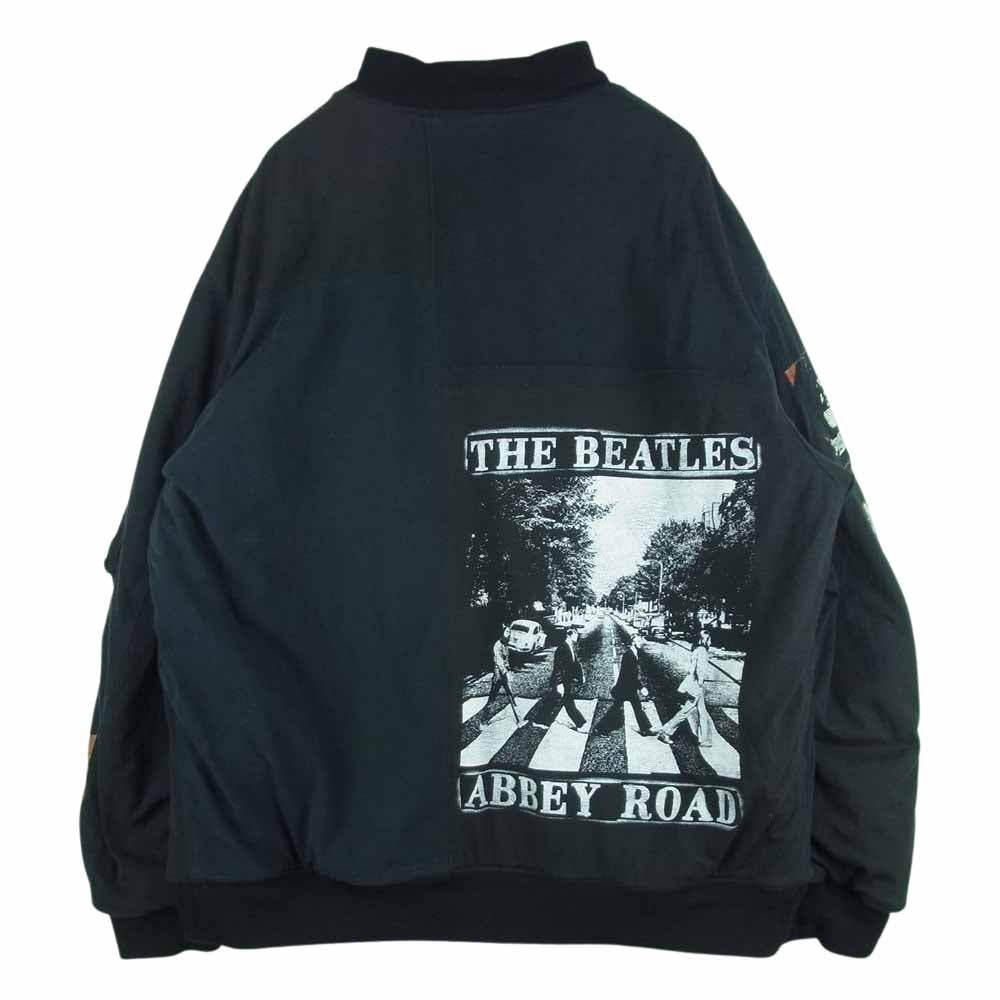 オールドパーク OP-440 FLIGHT JACKET TEE ザ ビートルズ オーバーサイズ リメイク ボンバー フライト ジャケット ブルゾン ブラック系 M【中古】