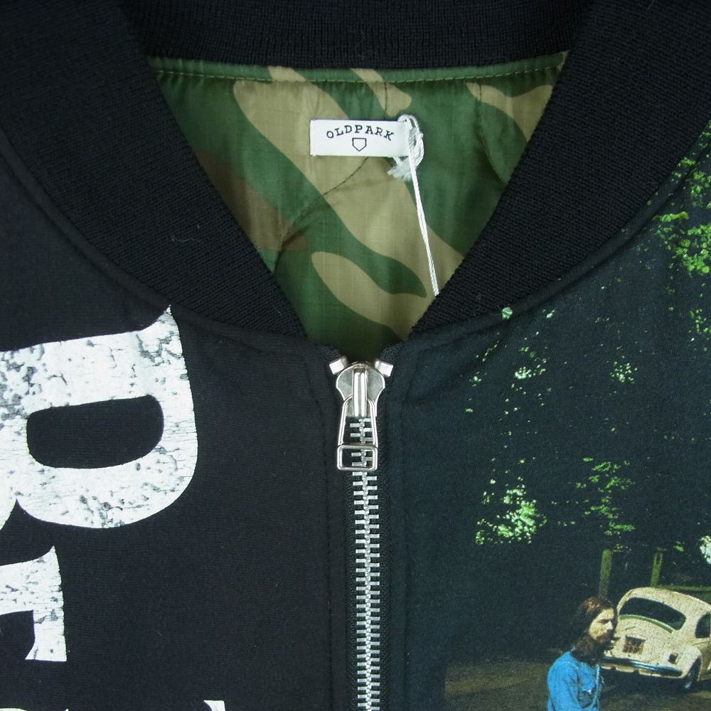 オールドパーク OP-440 FLIGHT JACKET TEE ザ ビートルズ オーバーサイズ リメイク ボンバー フライト ジャケット ブルゾン ブラック系 M【中古】