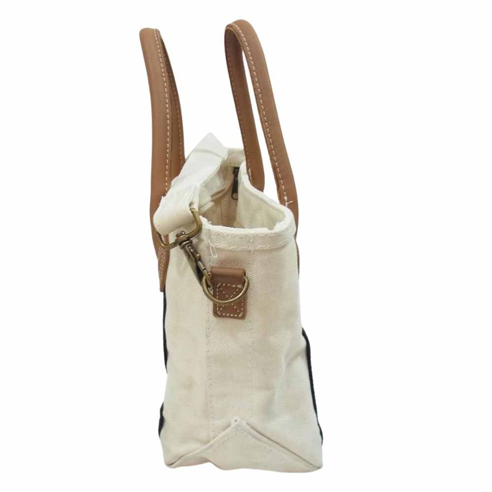 L.L.Bean エルエルビーン 2WAY レザーハンドル カタディン ショルダー トートバッグ オフホワイト系【中古】