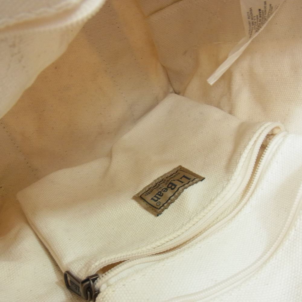 L.L.Bean エルエルビーン 2WAY レザーハンドル カタディン ショルダー トートバッグ オフホワイト系【中古】