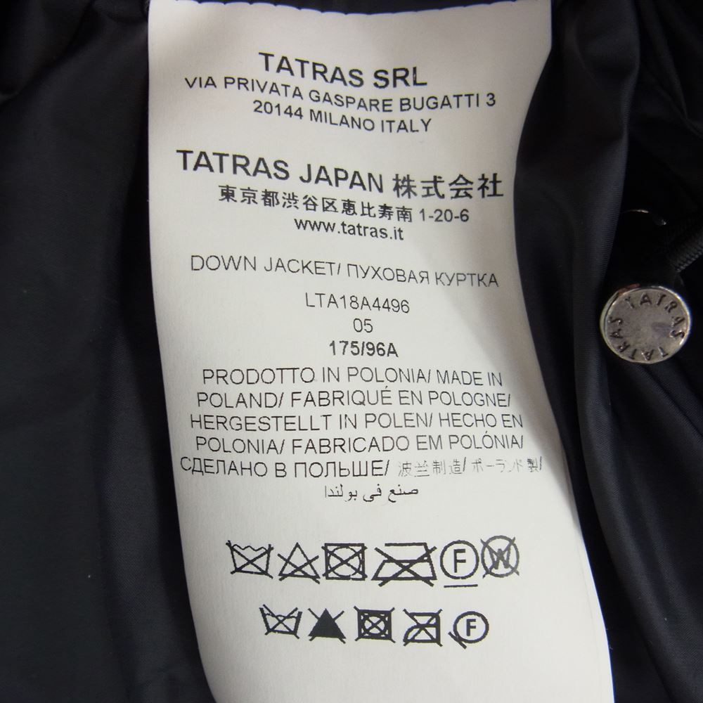 TATRAS タトラス LTA18A4496 POLITEAMA ポリテアマ フード着脱可能 ダウンコート ダウンジャケット ブラック系 05：XXL【中古】
