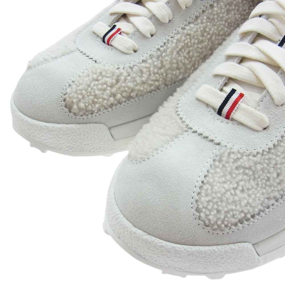 THOM BROWNE トムブラウン MFD239A-L0010 国内正規品 TECH RUNNER SNEAKERS ボア スエード 3ライン トリコロール スニーカー ホワイト オフホワイト系 8.5【極上美品】【中古】