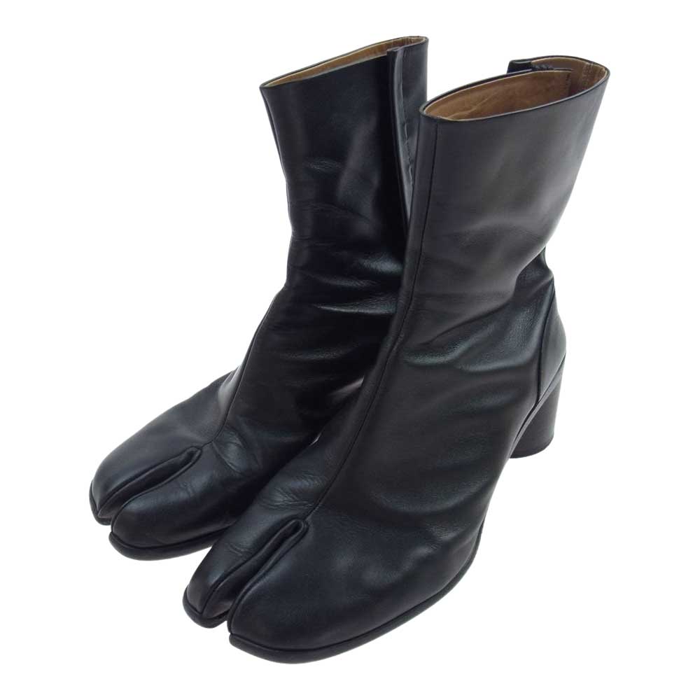 MAISON MARGIELA メゾンマルジェラ 19SS S57WU0132 22ライン Tabi タビ レザー 足袋ブーツ ヒール ブーツ ブラック ブラック系 43【中古】