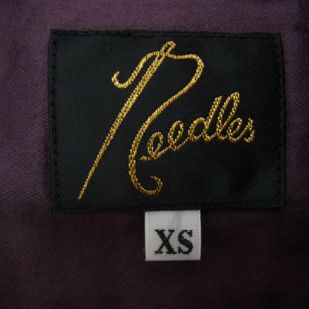Needles ニードルス FK178 19AW Ascot Collar EDW Gather Shirt ギャザー ボウタイ 長袖 シャツ ブラウス パープル系 XS【中古】