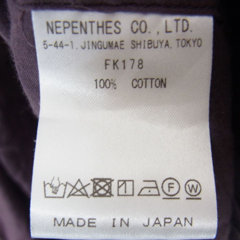 Needles ニードルス FK178 19AW Ascot Collar EDW Gather Shirt ギャザー ボウタイ 長袖 シャツ ブラウス パープル系 XS【中古】