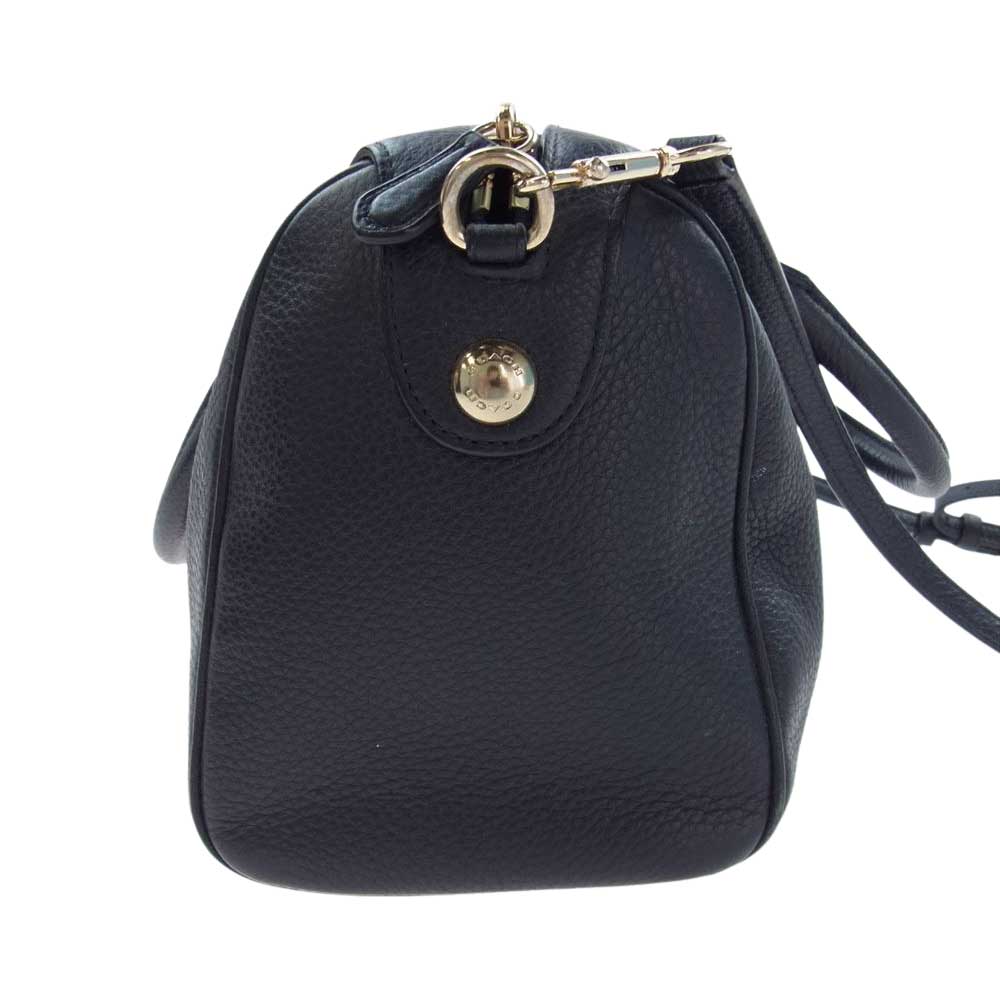 COACH コーチ F36677 ペブルドレザー ミニ ベネット サッチェル 2way ハンドバッグ ショルダーバッグ ネイビー系【中古】