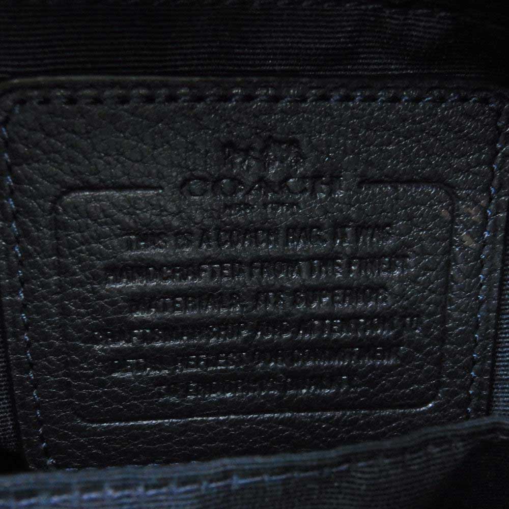 COACH コーチ F36677 ペブルドレザー ミニ ベネット サッチェル 2way ハンドバッグ ショルダーバッグ ネイビー系【中古】