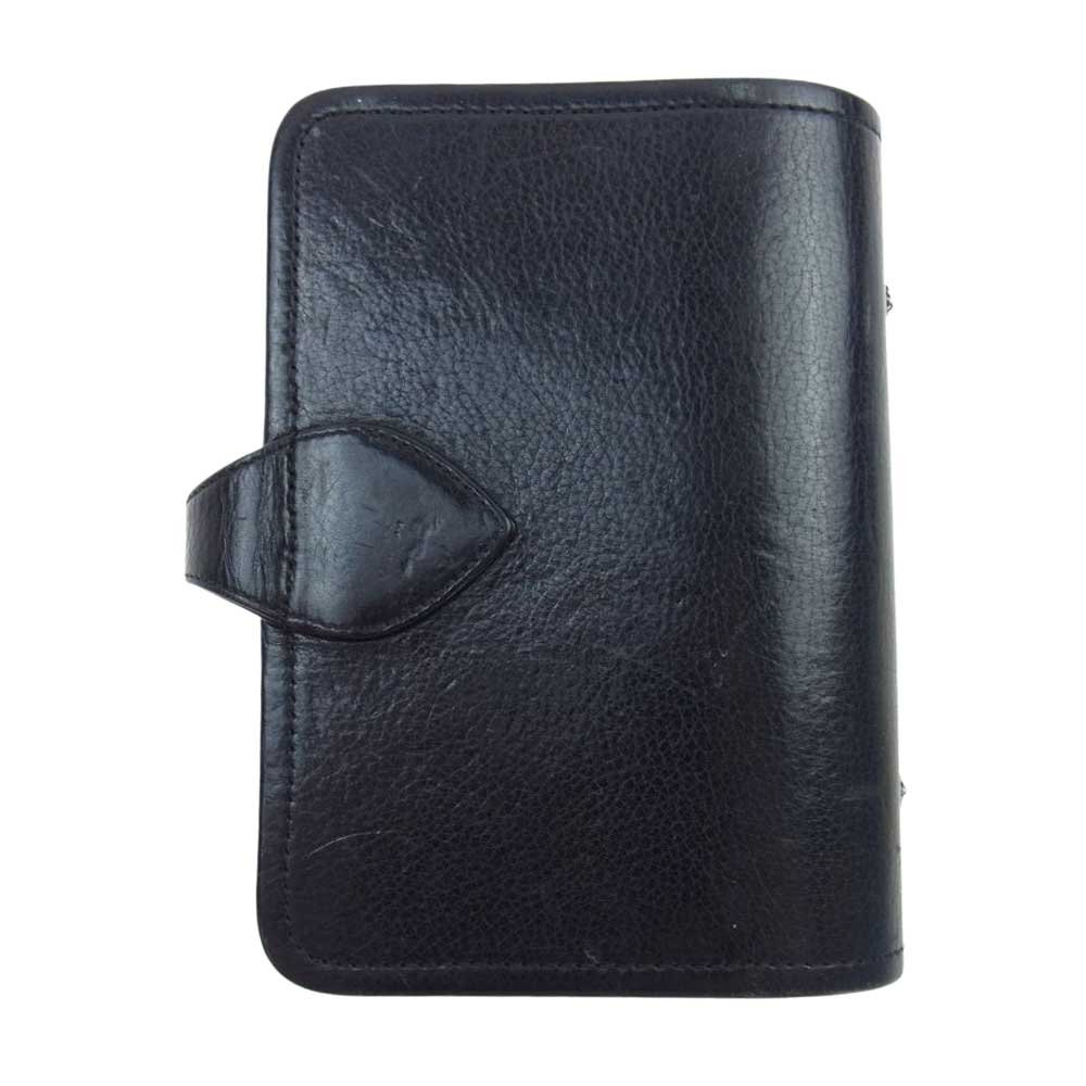 CHROME HEARTS クロムハーツ（原本無） AGENDA PLAIN アジェンダ クロスボールボタン 手帳 カバー ブラック系【中古】