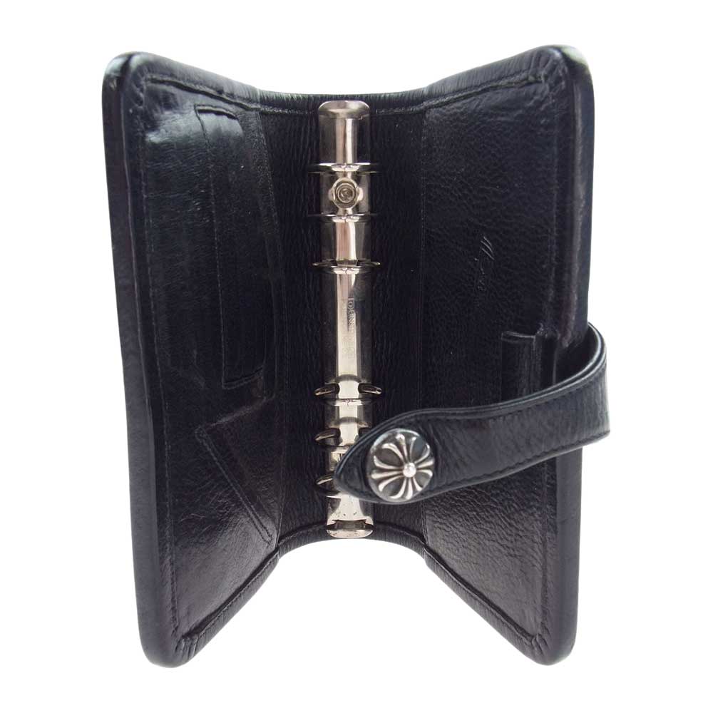 CHROME HEARTS クロムハーツ（原本無） AGENDA PLAIN アジェンダ クロスボールボタン 手帳 カバー ブラック系【中古】
