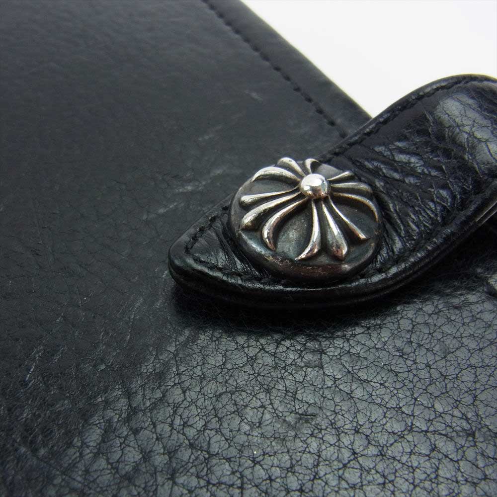 CHROME HEARTS クロムハーツ（原本無） AGENDA PLAIN アジェンダ クロスボールボタン 手帳 カバー ブラック系【中古】