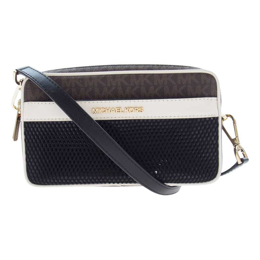 Michael Kors マイケルコース MKモノグラム ミニ ショルダーバッグ ブラウン系【美品】【中古】