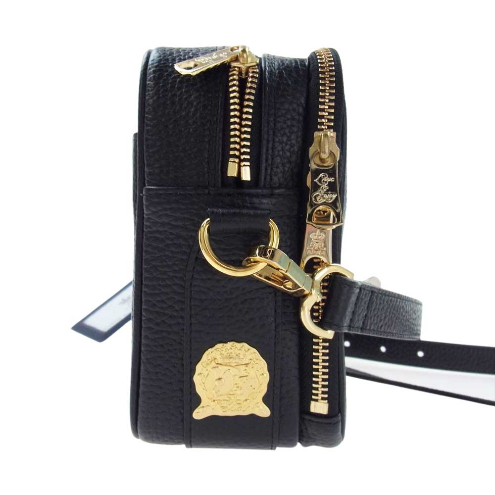 エーディーエムジェイ スワロフスキー クリスタル ビジュー レザー ショルダーバッグ ブラック系【美品】【中古】