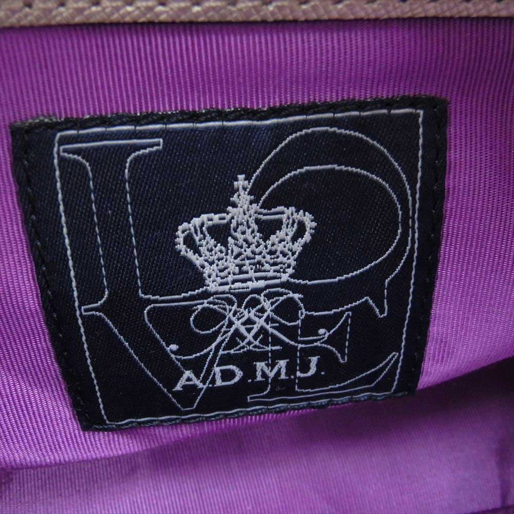 エーディーエムジェイ スワロフスキー クリスタル ビジュー レザー ショルダーバッグ ブラック系【美品】【中古】