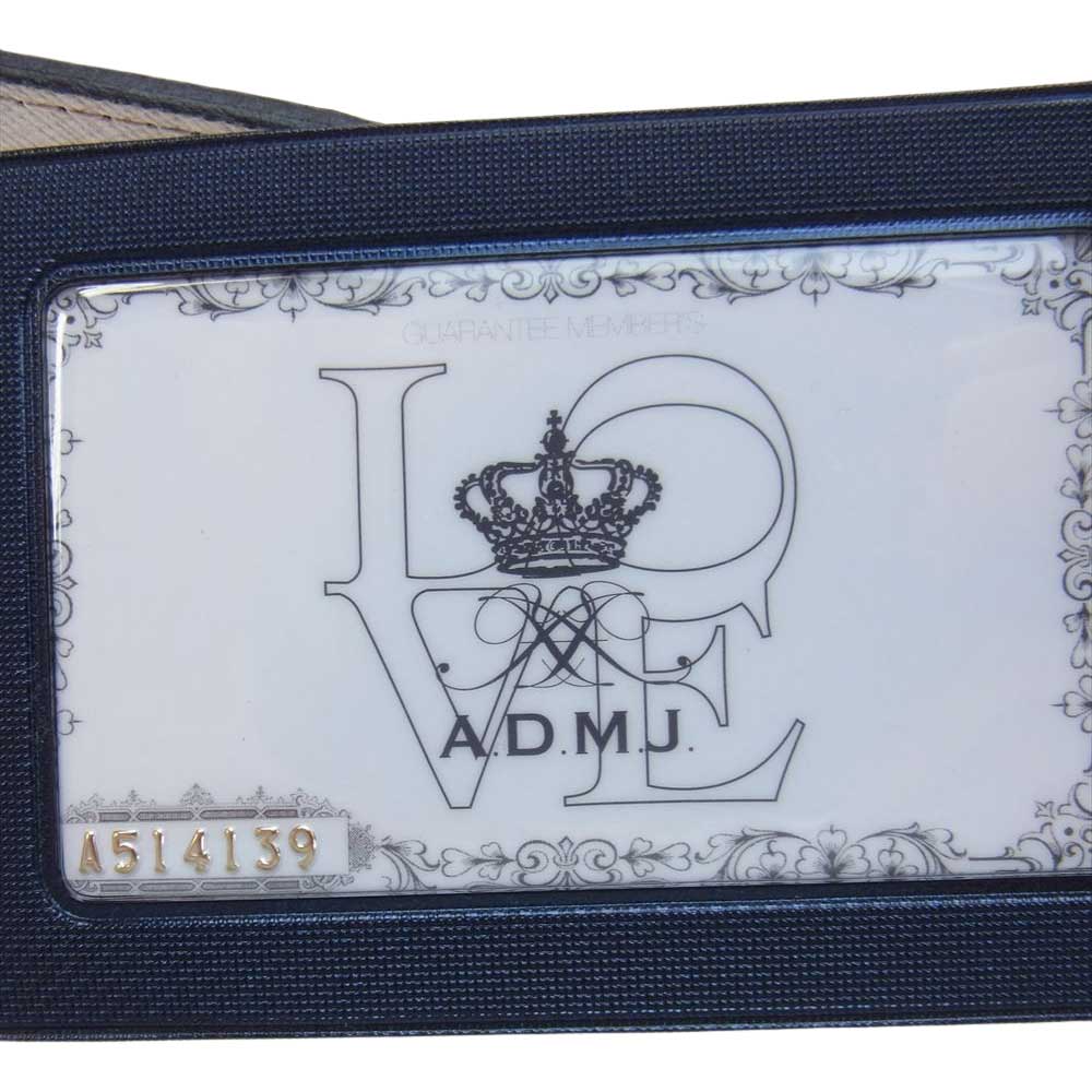 エーディーエムジェイ スワロフスキー クリスタル ビジュー レザー ショルダーバッグ ブラック系【美品】【中古】