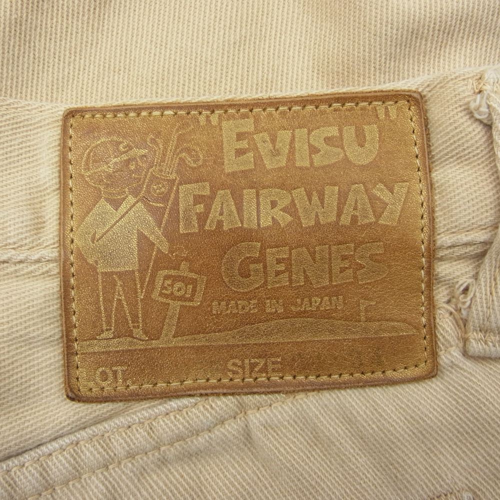 EVISU エヴィス Lot2005F FAIRWAY GENES ドット カモメ 刺繍 コットン パンツ ベージュ系 34【中古】