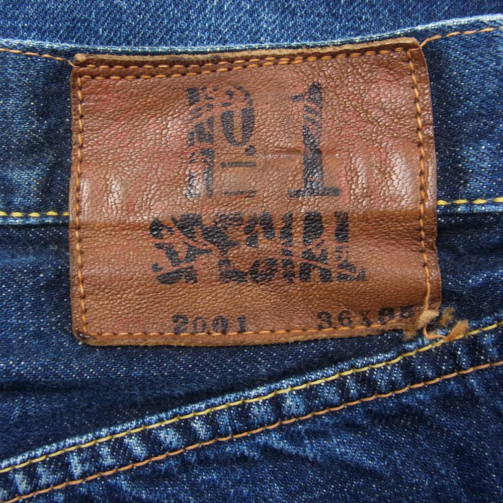 EVISU エヴィス Lot.2001 No.1 SPECIAL カモメ プリント デニム パンツ インディゴブルー系 36【中古】