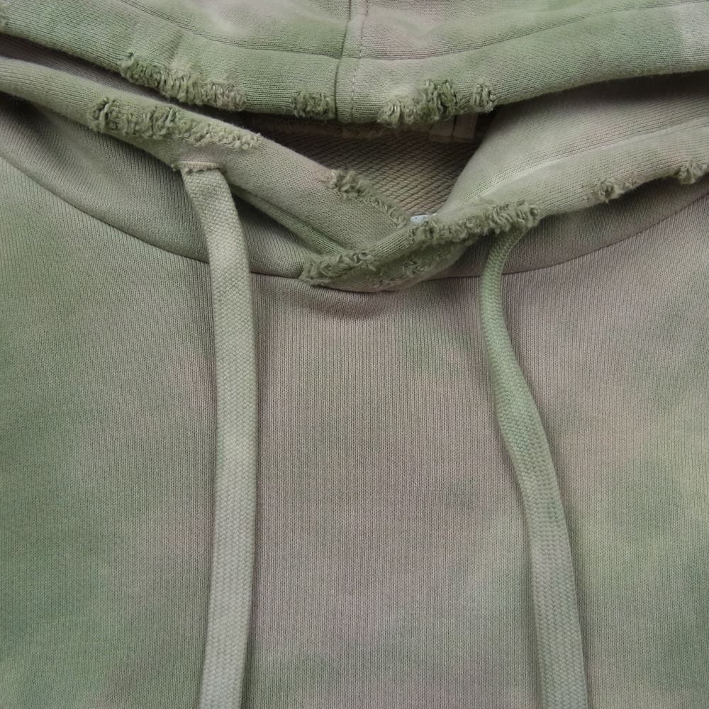 ダブレット WASTE VEGETABLE DYED HOODIE ダメージ加工 ベジタブル タイダイ プルオーバ― パーカー フーディー グリーン系 M【中古】
