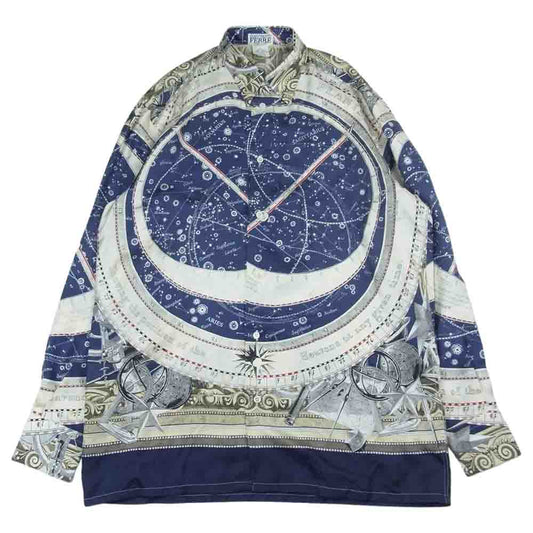 GIANFRANCO FERRE ジャンフランコ・フェレ イタリア製 シルク100％ 長袖 シャツ マルチカラー系 15.5【中古】