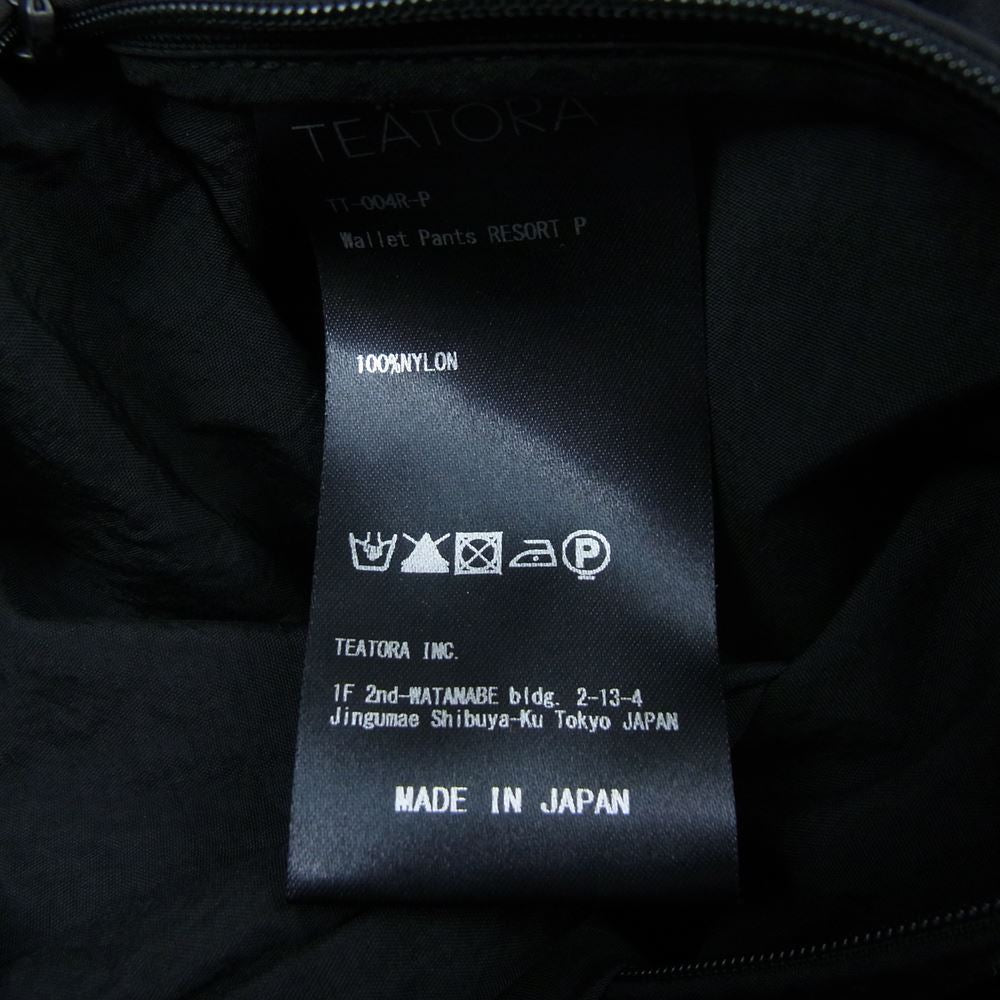 TEATORA テアトラ TT-004R-P WALLET PANTS RESORT PACKABLE パッカブル リゾート ウォレット ナイロン イージー パンツ ブラック系 3【美品】【中古】