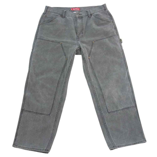 Supreme シュプリーム 21AW Canvas Double Knee Painter Pant キャンバス ダブルニー ペインター パンツ グレー系 34【中古】