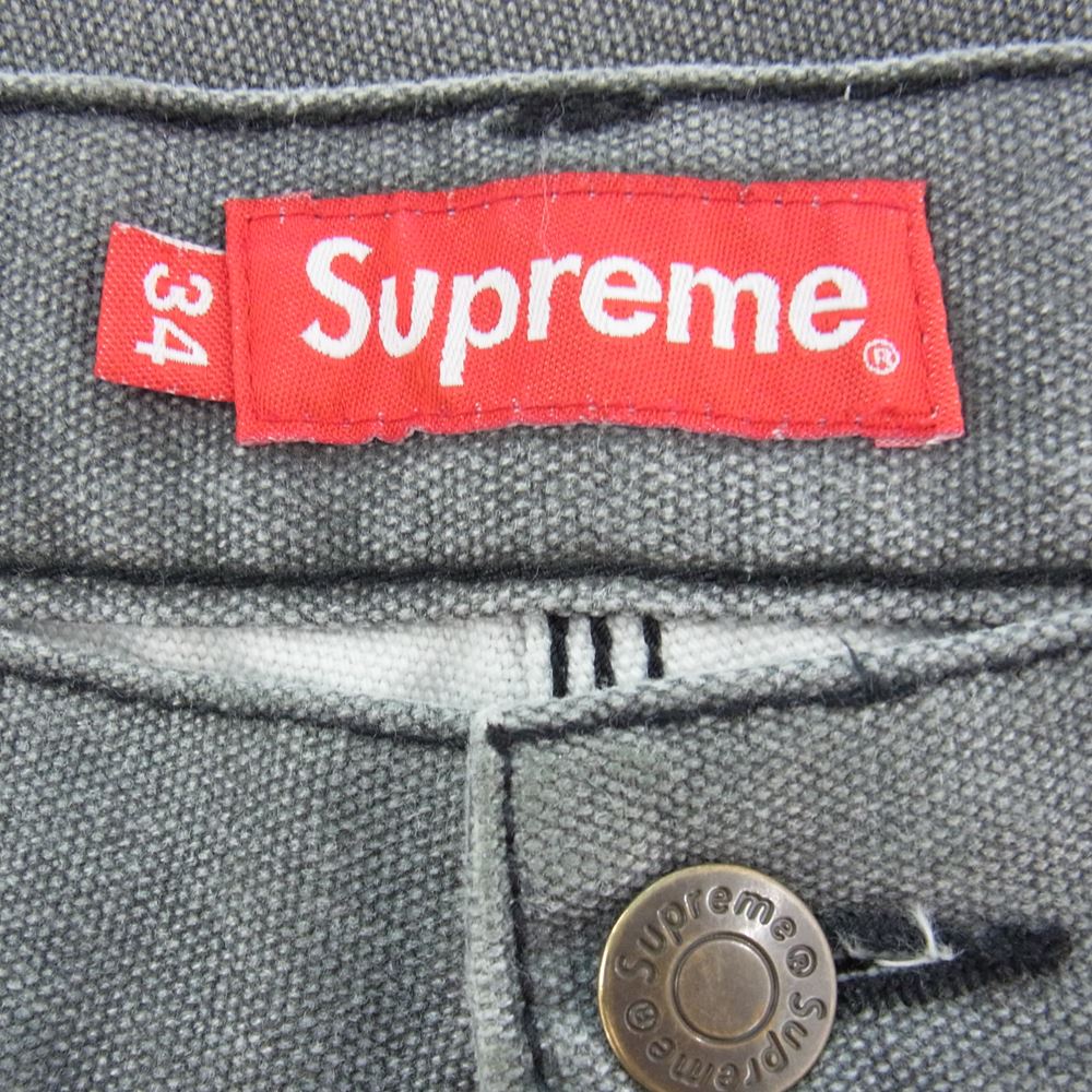 Supreme シュプリーム 21AW Canvas Double Knee Painter Pant キャンバス ダブルニー ペインター パンツ グレー系 34【中古】