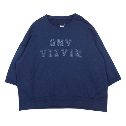 VISVIM ビズビム 0122105010027 22SS AMPLUS SB SWEAT S/S ALUMNI プリント 半袖 アンプラス スウェット ネイビー系 3【中古】