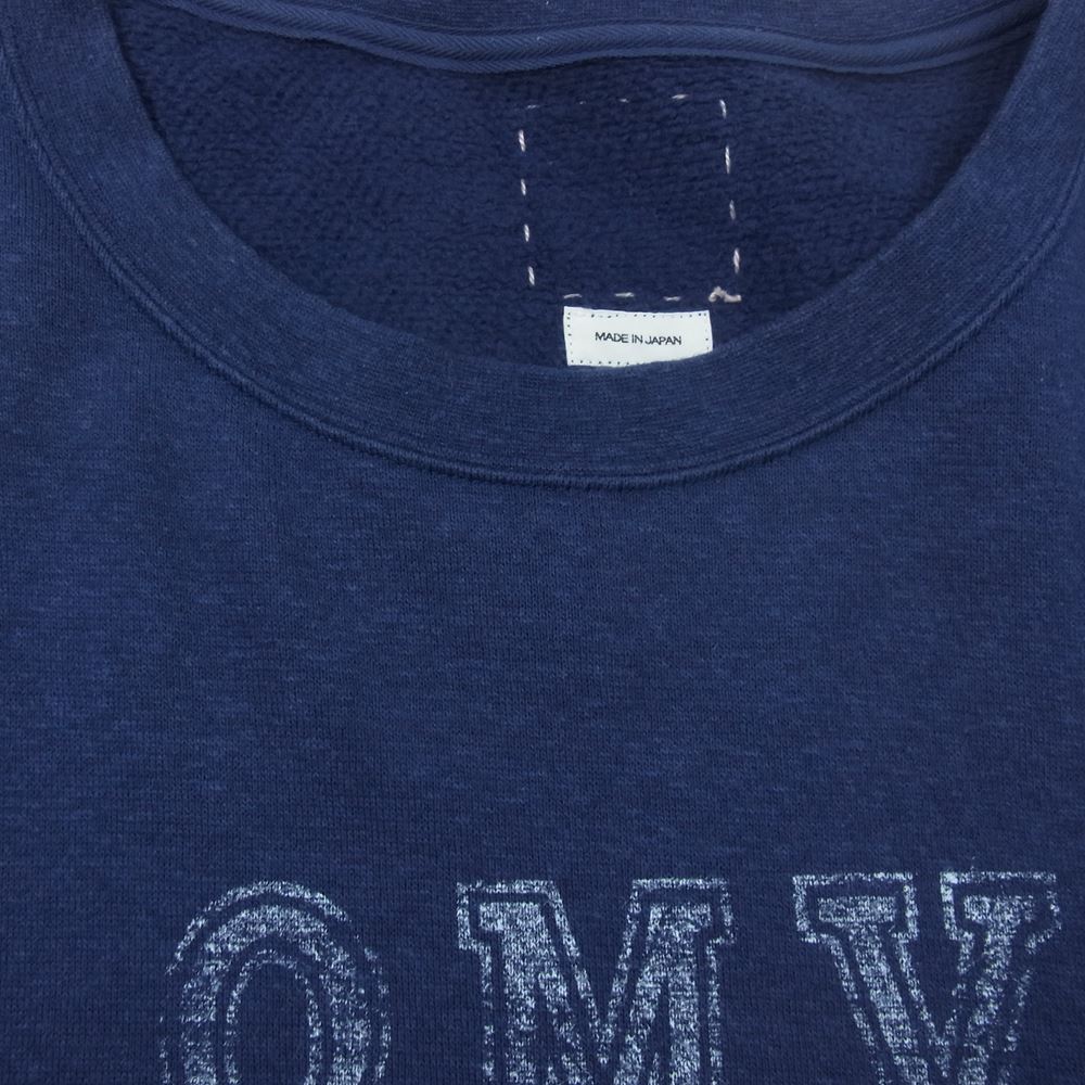 VISVIM ビズビム 0122105010027 22SS AMPLUS SB SWEAT S/S ALUMNI プリント 半袖 アンプラス スウェット ネイビー系 3【中古】