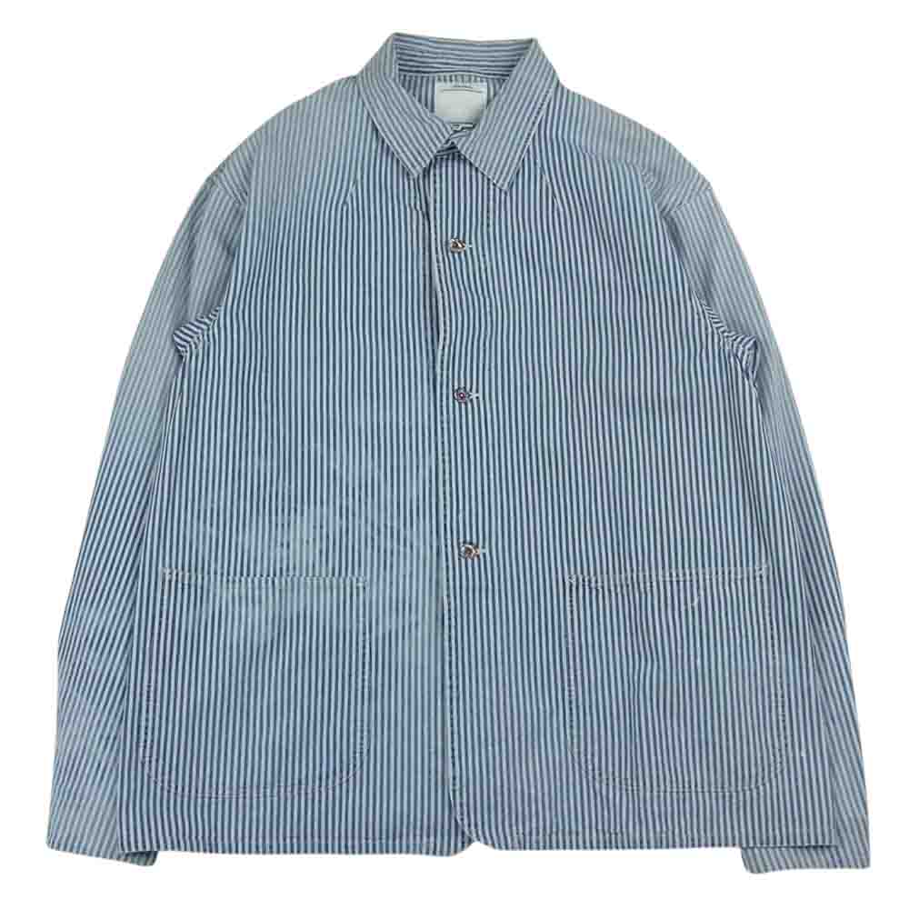 VISVIM ビズビム 0122105006006 22SS COVERALL HICKORY ヒッコリー カバーオール ジャケット インディゴブルー系 3【中古】