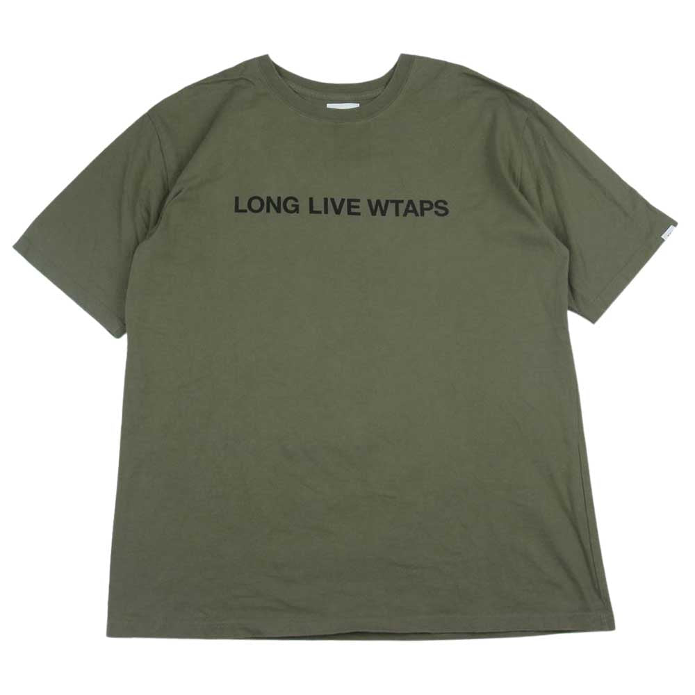 WTAPS ダブルタップス 20SS SCREEN LONG LIVE WTAPS スクリーン プリント 半袖 Tシャツ カーキ系 4【中古】