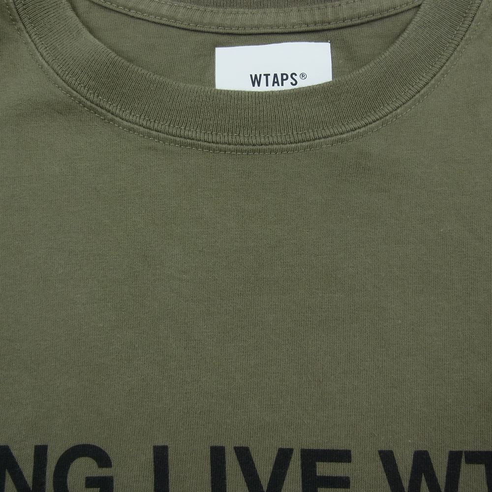 WTAPS ダブルタップス 20SS SCREEN LONG LIVE WTAPS スクリーン プリント 半袖 Tシャツ カーキ系 4【中古】