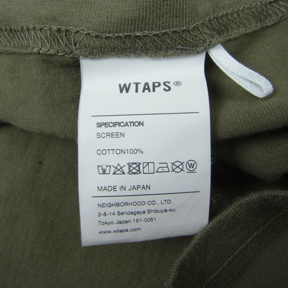 WTAPS ダブルタップス 20SS SCREEN LONG LIVE WTAPS スクリーン プリント 半袖 Tシャツ カーキ系 4【中古】