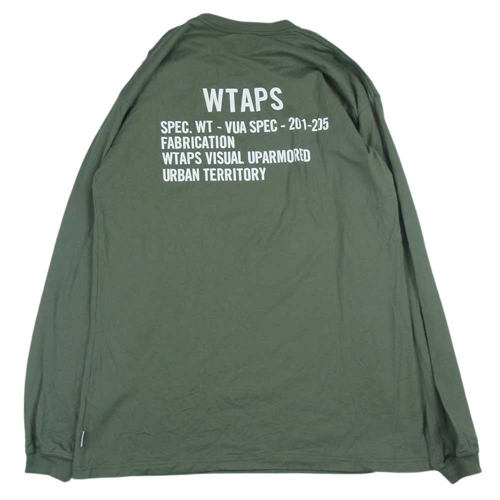 WTAPS ダブルタップス 21AW FABRICATION SCREEN LS TEE ファブリケーション プリント スクリーン 長袖 Tシャツ カーキ系 4【中古】