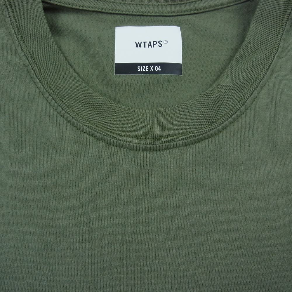 WTAPS ダブルタップス 21AW FABRICATION SCREEN LS TEE ファブリケーション プリント スクリーン 長袖 Tシャツ カーキ系 4【中古】
