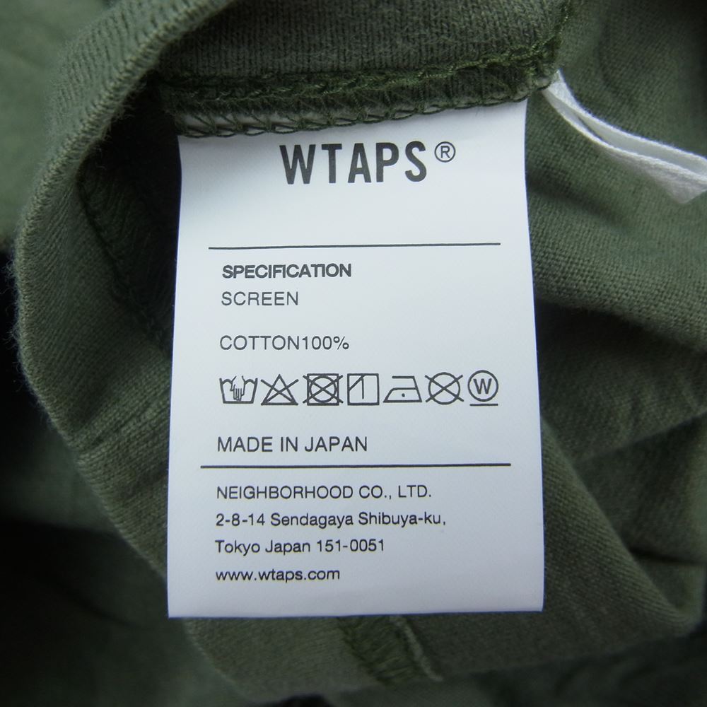 WTAPS ダブルタップス 21AW FABRICATION SCREEN LS TEE ファブリケーション プリント スクリーン 長袖 Tシャツ カーキ系 4【中古】