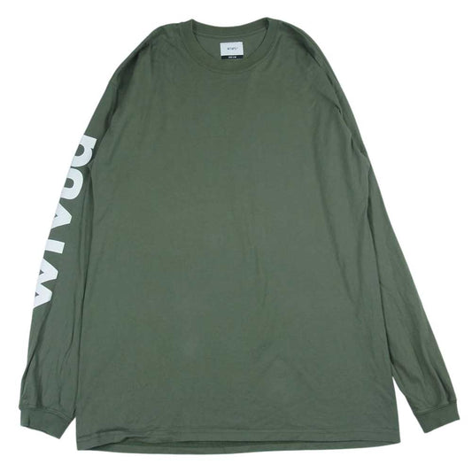 WTAPS ダブルタップス 21AW WTVUA SCREEN LS TEE プリント スクリーン 長袖 Tシャツ カーキ系 4【中古】