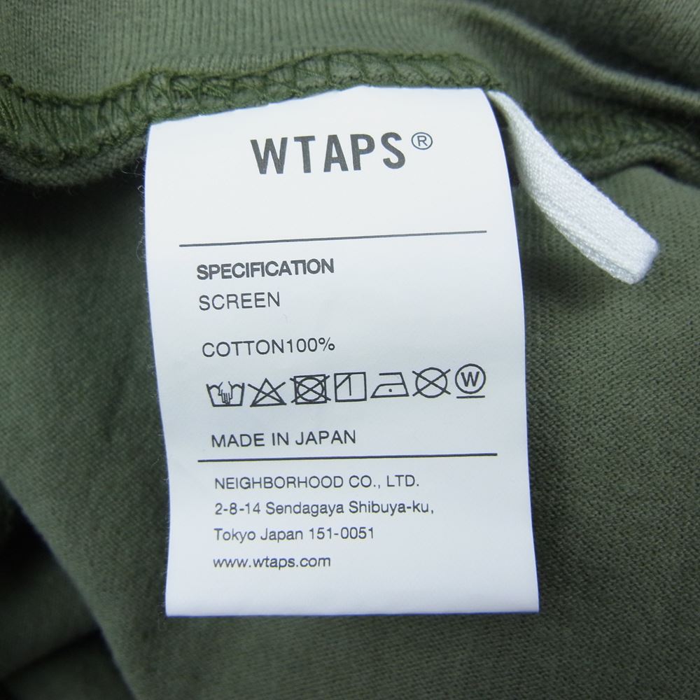 WTAPS ダブルタップス 21AW WTVUA SCREEN LS TEE プリント スクリーン 長袖 Tシャツ カーキ系 4【中古】