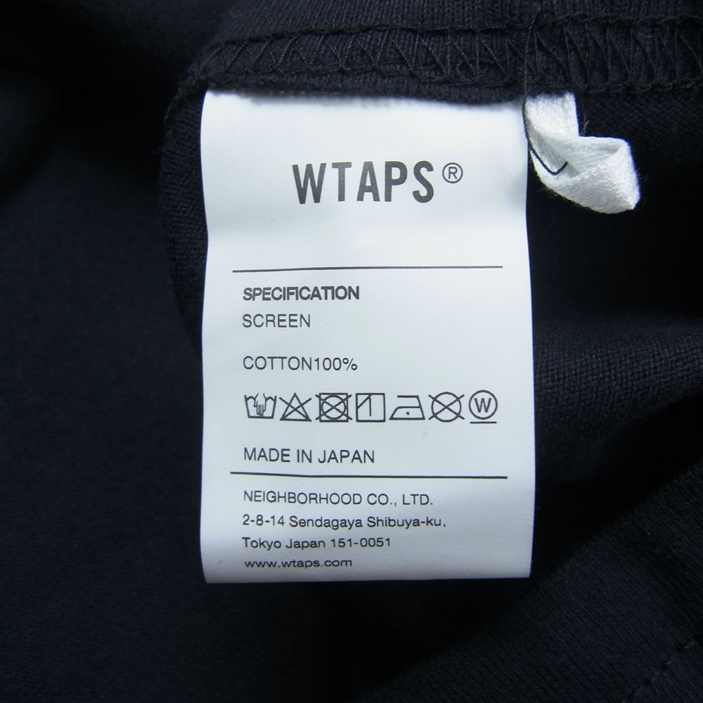 WTAPS ダブルタップス 21AW 212PCDT-LT01S VIBES L/S TEE バイブス プリント 長袖 Tシャツ ブラック ブラック系 4【極上美品】【中古】