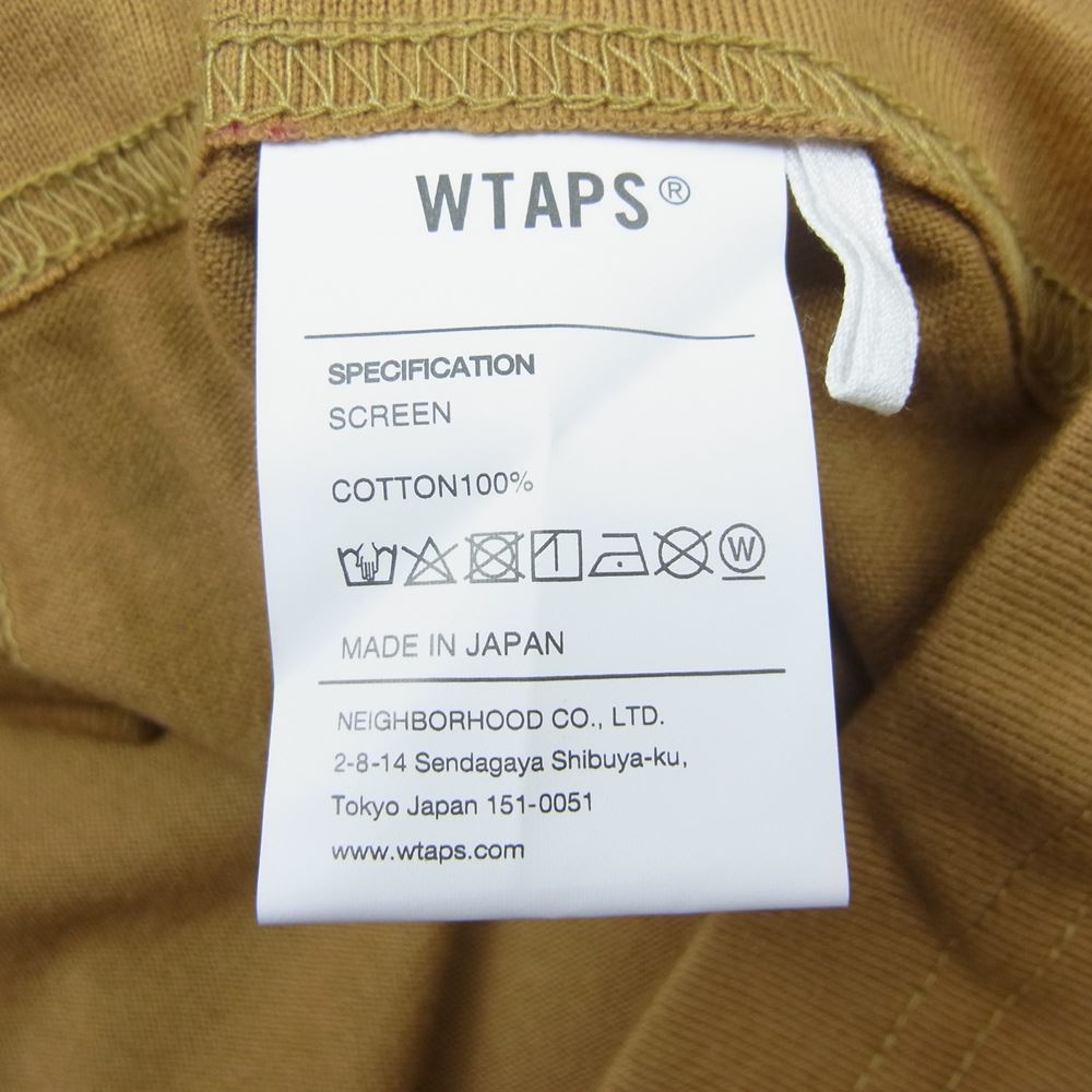 WTAPS ダブルタップス 21AW 212PCDT-LT01S VIBES L/S TEE バイブス プリント 長袖 Tシャツ ゴールド ゴールド系 4【極上美品】【中古】