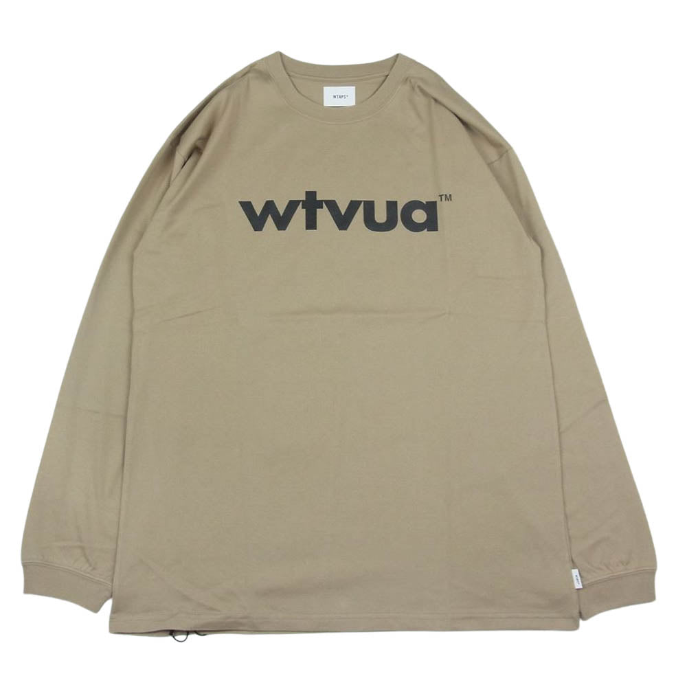 WTAPS ダブルタップス 21SS 211ATDT-LT01S WTVUA LS TEE プリント 長袖 Tシャツ ベージュ系 3【極上美品】【中古】