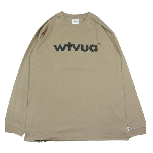 WTAPS ダブルタップス 21SS 211ATDT-LT01S WTVUA LS TEE プリント 長袖 Tシャツ ベージュ系 3【極上美品】【中古】