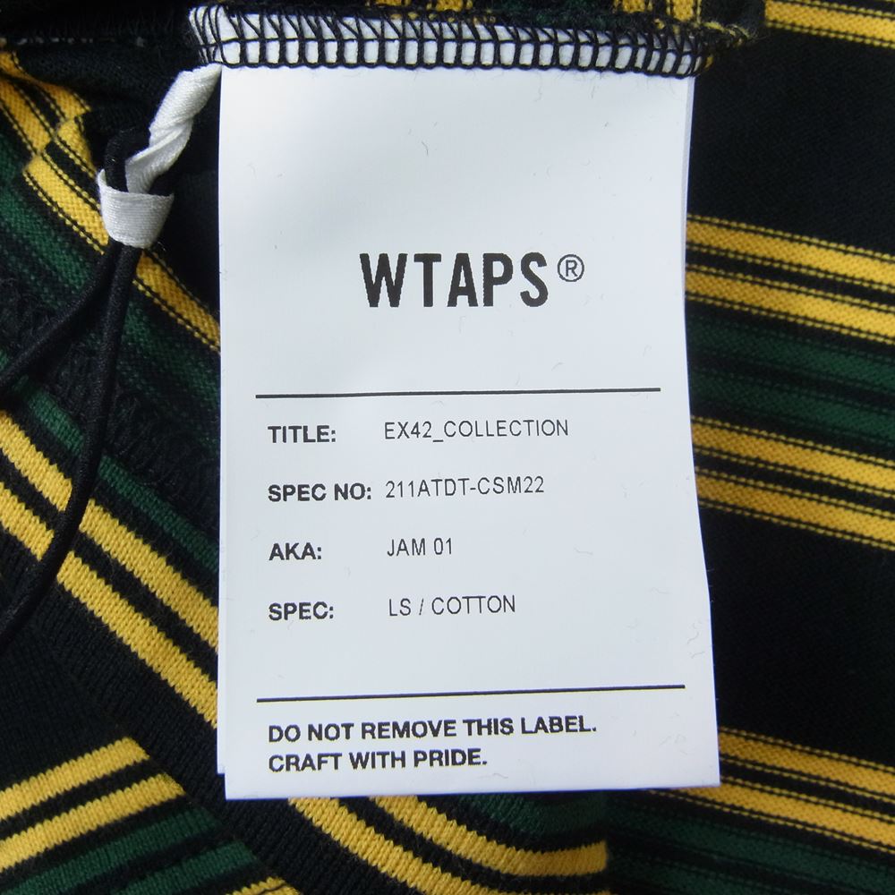 WTAPS ダブルタップス 21SS 211ATDT-CSM22 JAM 01 LS ジャム ボーダー 長袖 Tシャツ マルチカラー系 3【極上美品】【中古】