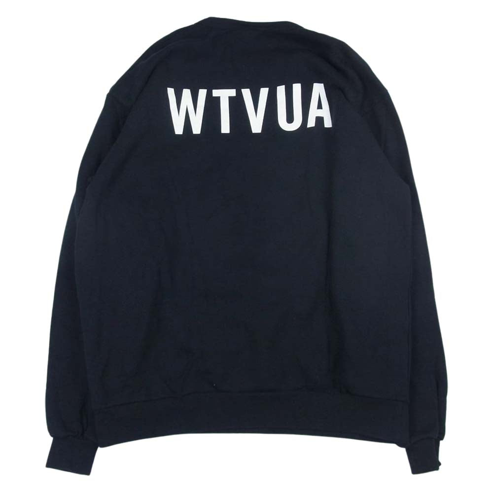 WTAPS ダブルタップス 21AW SCREEN WTAPS WTVUA ロゴ プリント クルーネック スウェット ブラック系 4【中古】