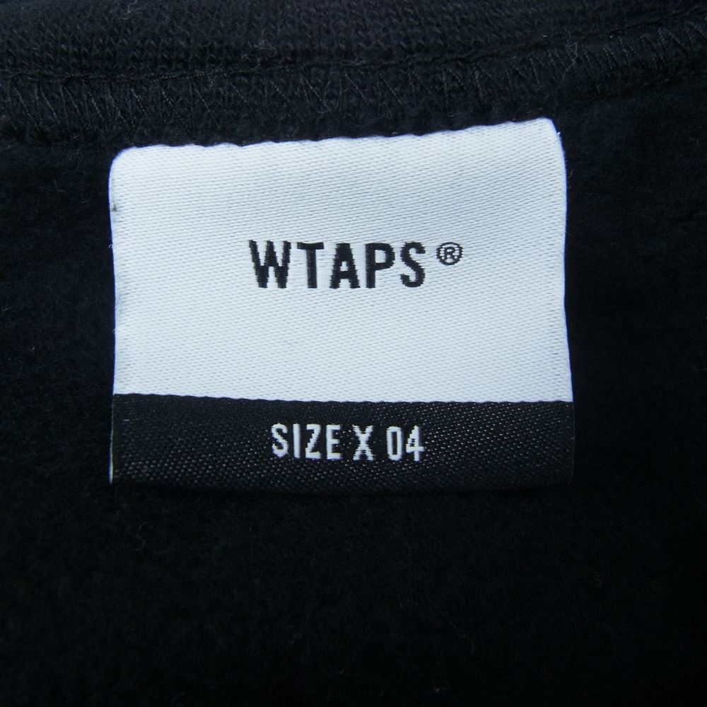 WTAPS ダブルタップス 21AW SCREEN WTAPS WTVUA ロゴ プリント クルーネック スウェット ブラック系 4【中古】