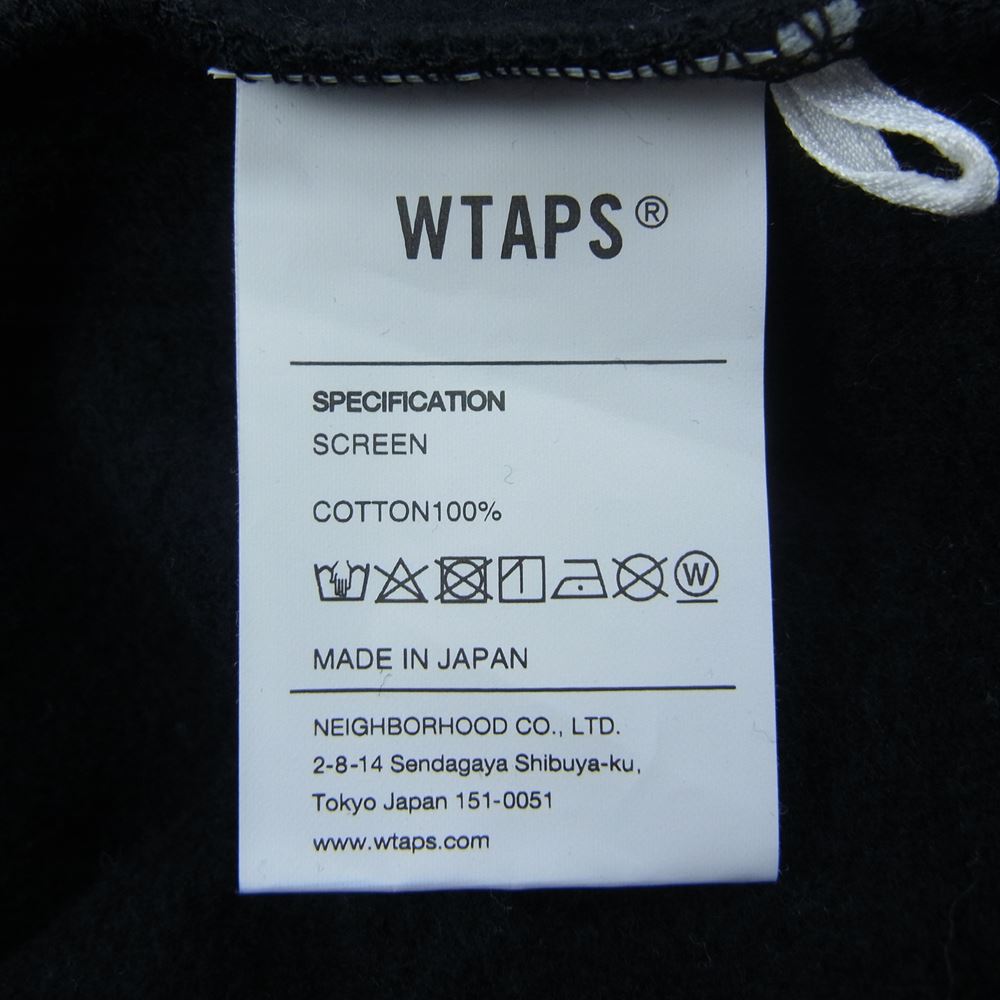 WTAPS ダブルタップス 21AW SCREEN WTAPS WTVUA ロゴ プリント クルーネック スウェット ブラック系 4【中古】