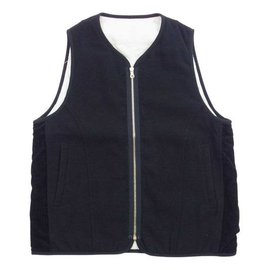 VISVIM ビズビム 0118205013026 18AW WAWONA DOWN VEST サイドコーデュロイ リバーシブル ダウン ベスト ブラック系 オフホワイト系 3【美品】【中古】